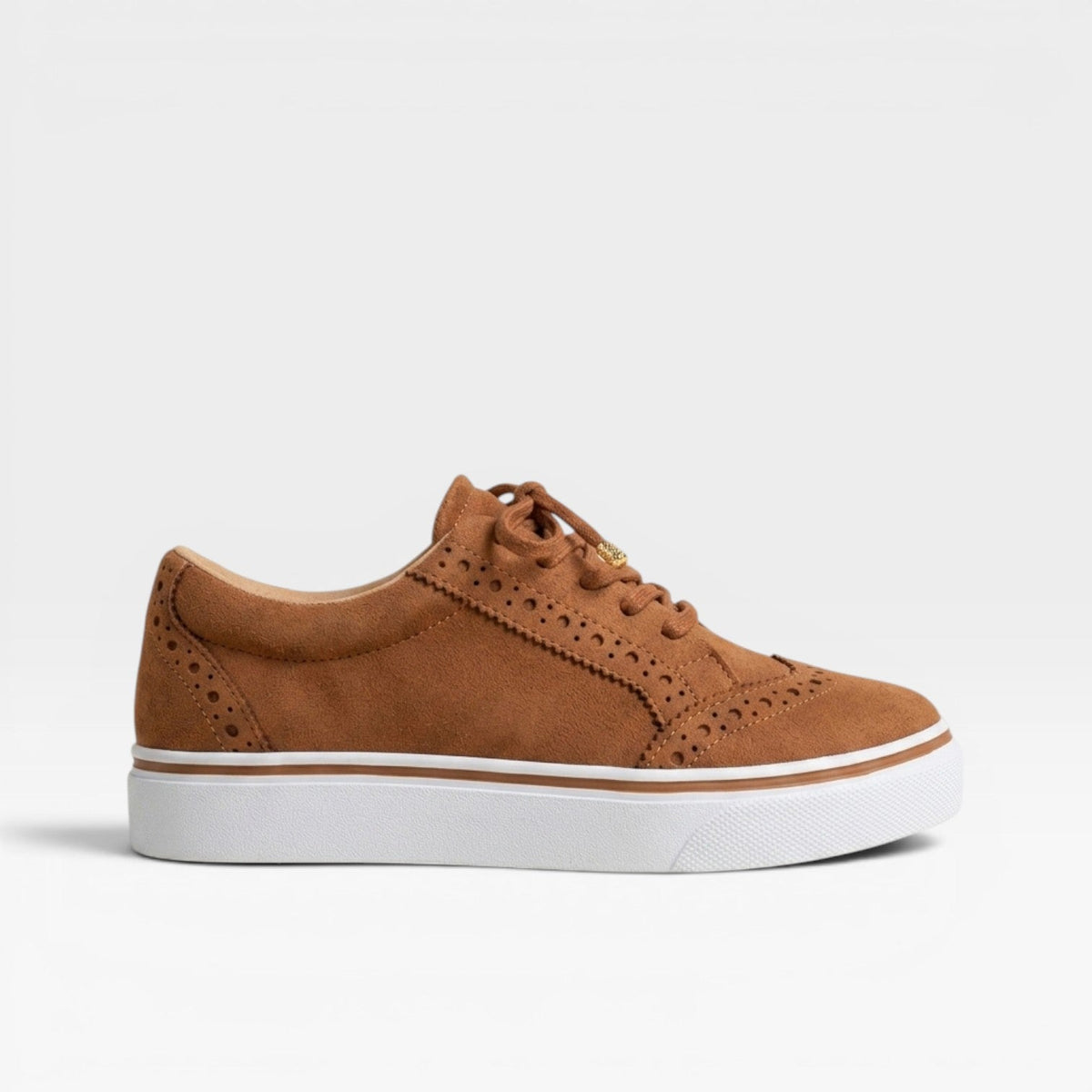 Suede Look Brogue Trainers, Lace Up Platform Shoes