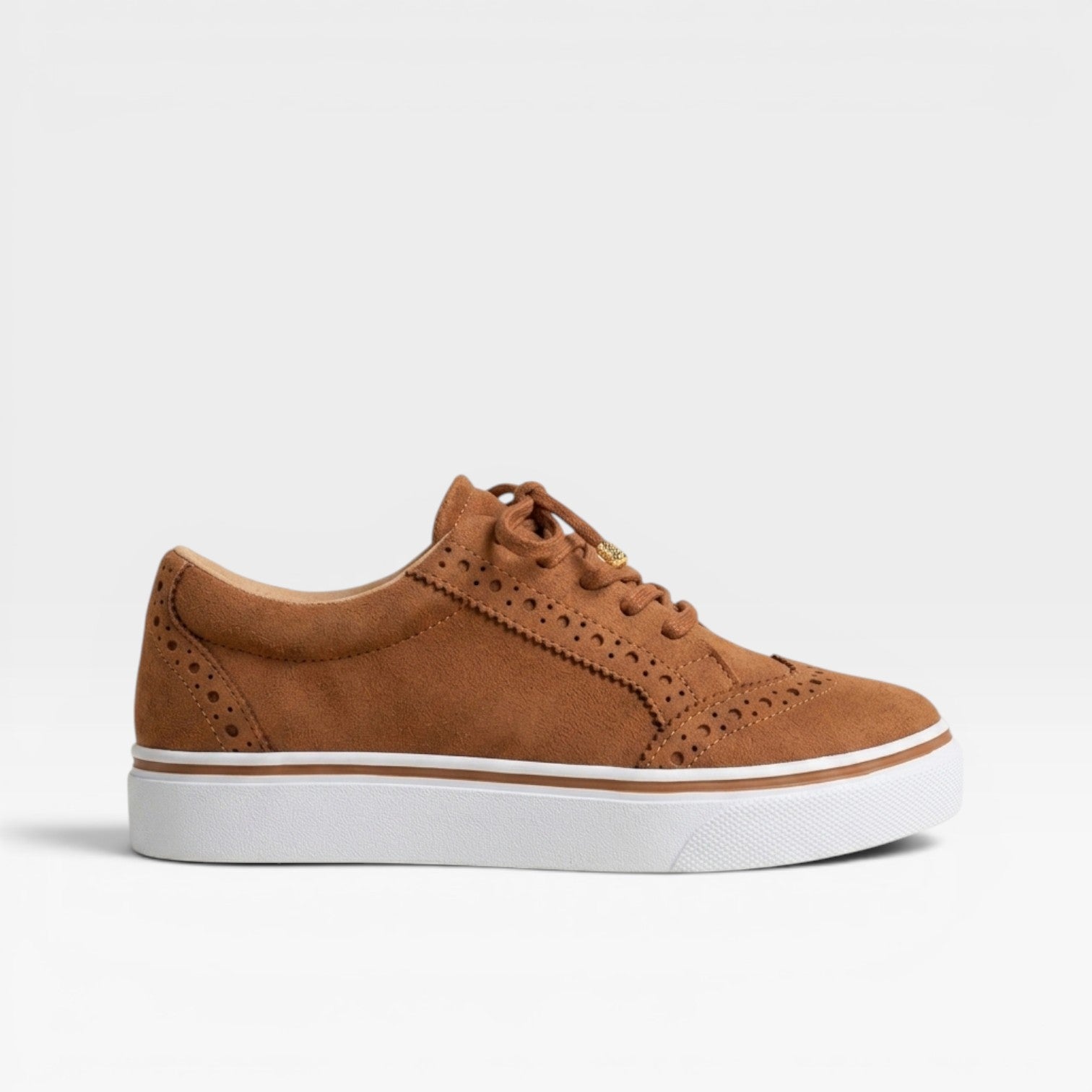 Suede Look Brogue Trainers, Lace Up Platform Shoes