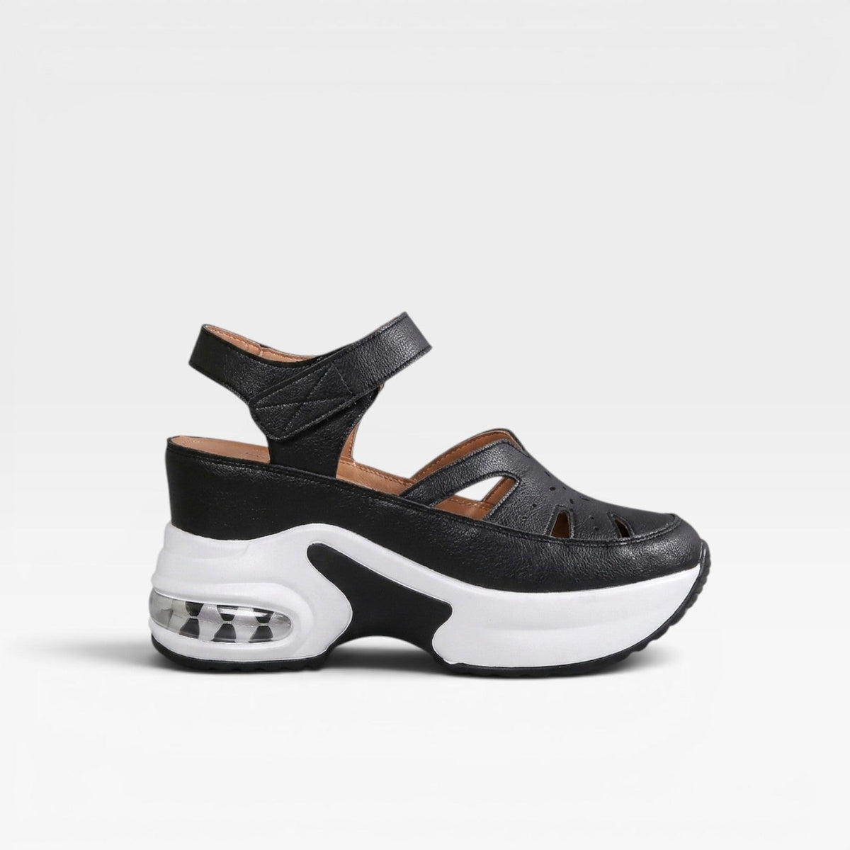 Closed Toe Platform Sandals, Cutout Walking Comfort