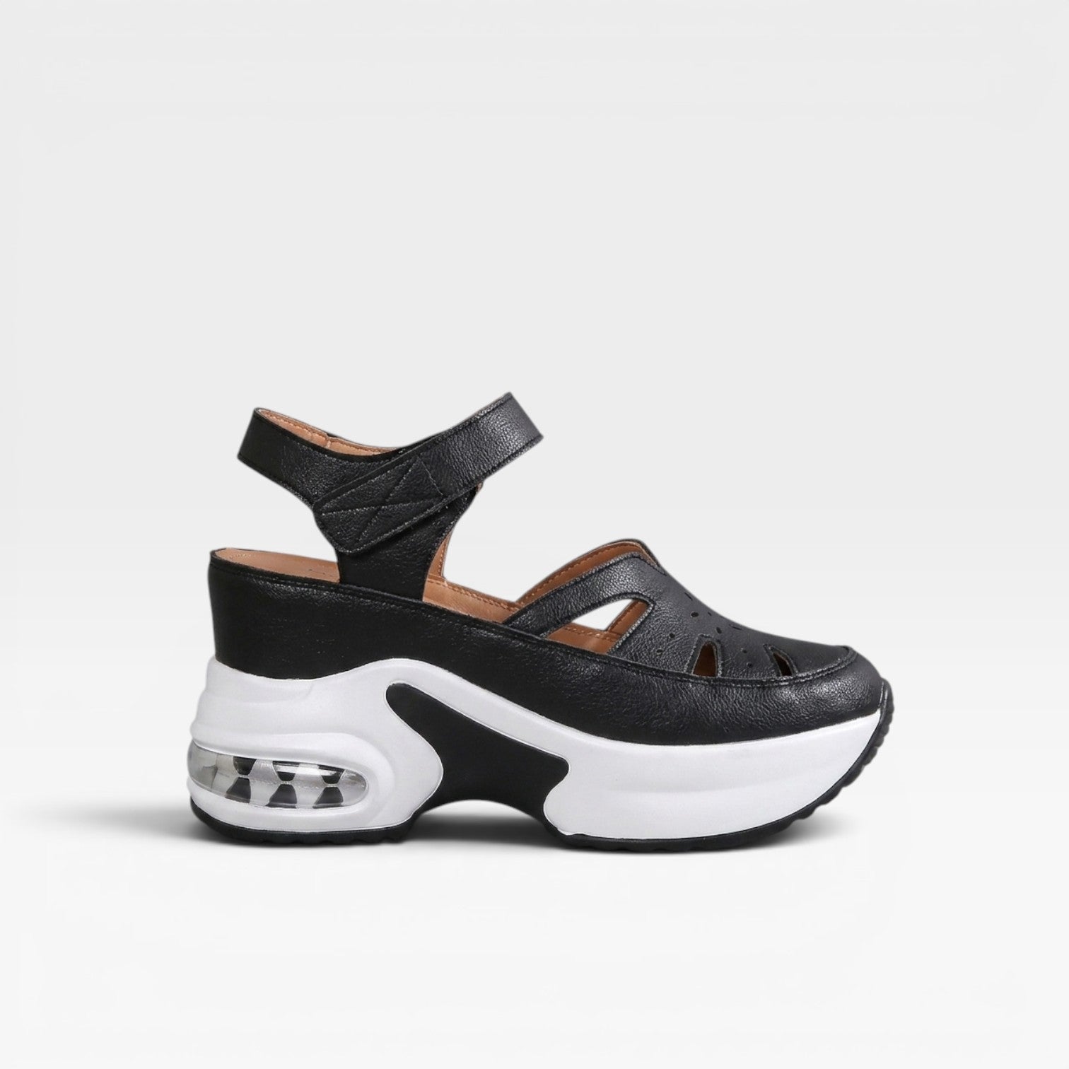 Closed Toe Platform Sandals, Cutout Walking Comfort