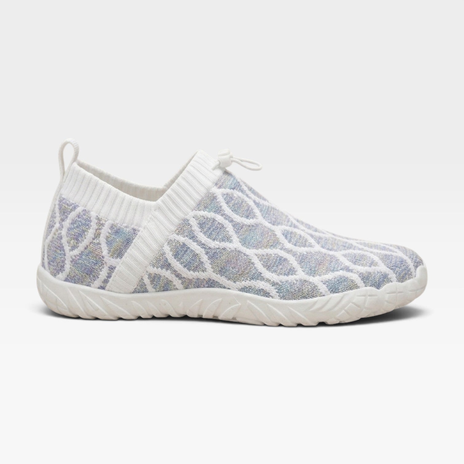 Knit Slip On Sneakers, Cushioned Bungee Lace Trainers