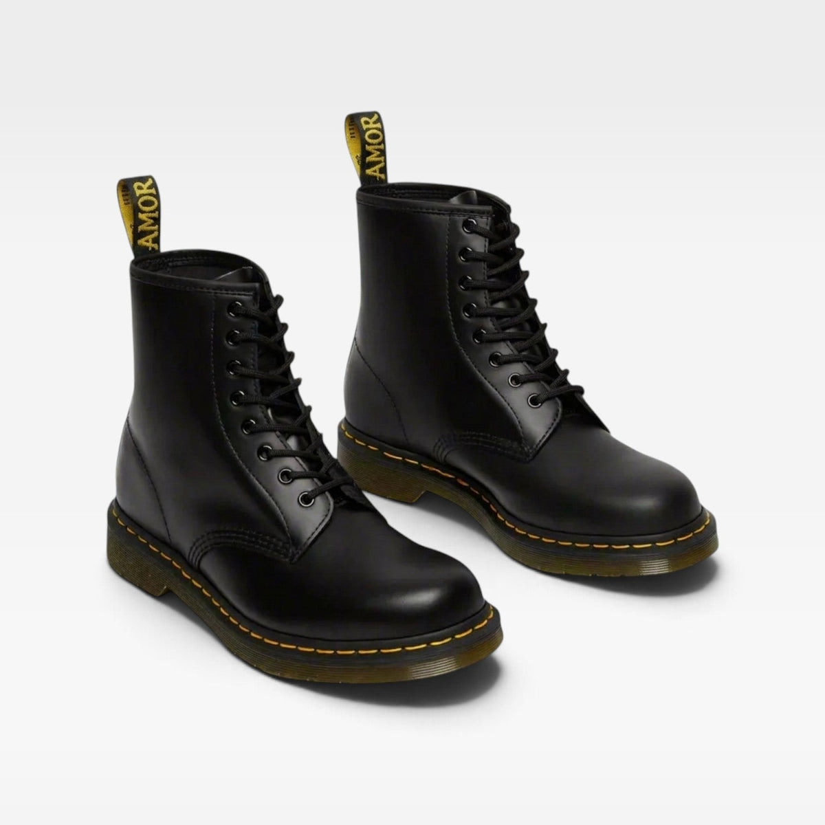 Leather Combat Boots, 8 Eye Lace Up Chunky Round Toe