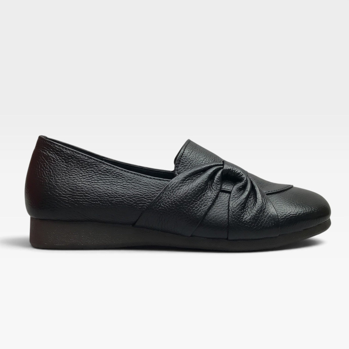 Leather Comfort Loafers, Cushioned Slip On Wedge Sole
