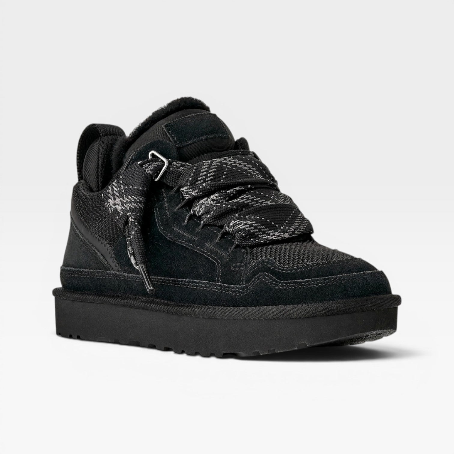 Shearling Lined Suede Sneakers, Chunky Cushion Sole