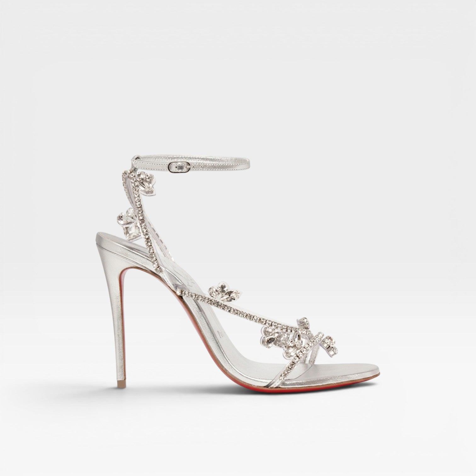 Crystal Embellished Strappy Sandals, Stiletto Heels