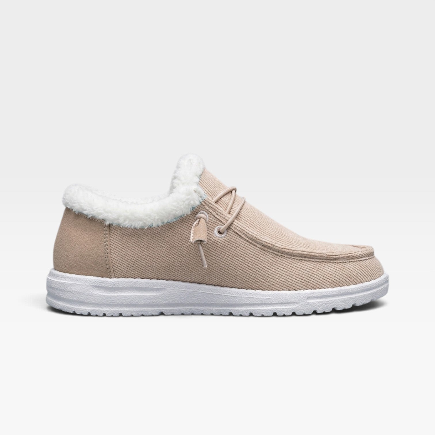 Faux Fur Lined Canvas Slip On Shoes, Cosy Flat Trainers