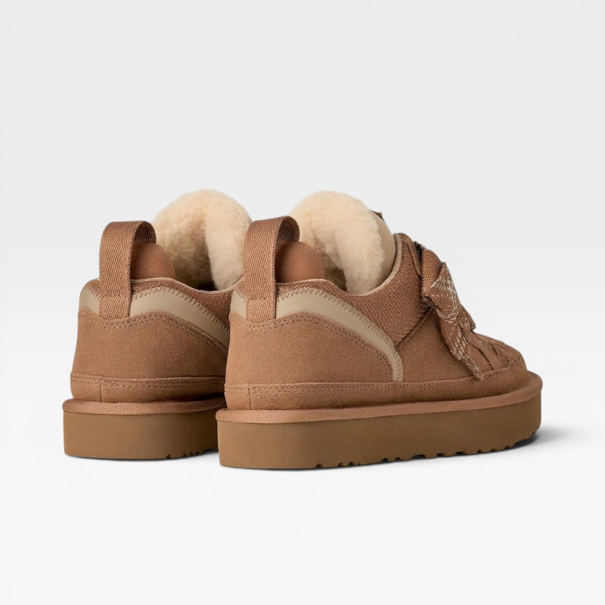Shearling Lined Suede Sneakers, Chunky Cushion Sole