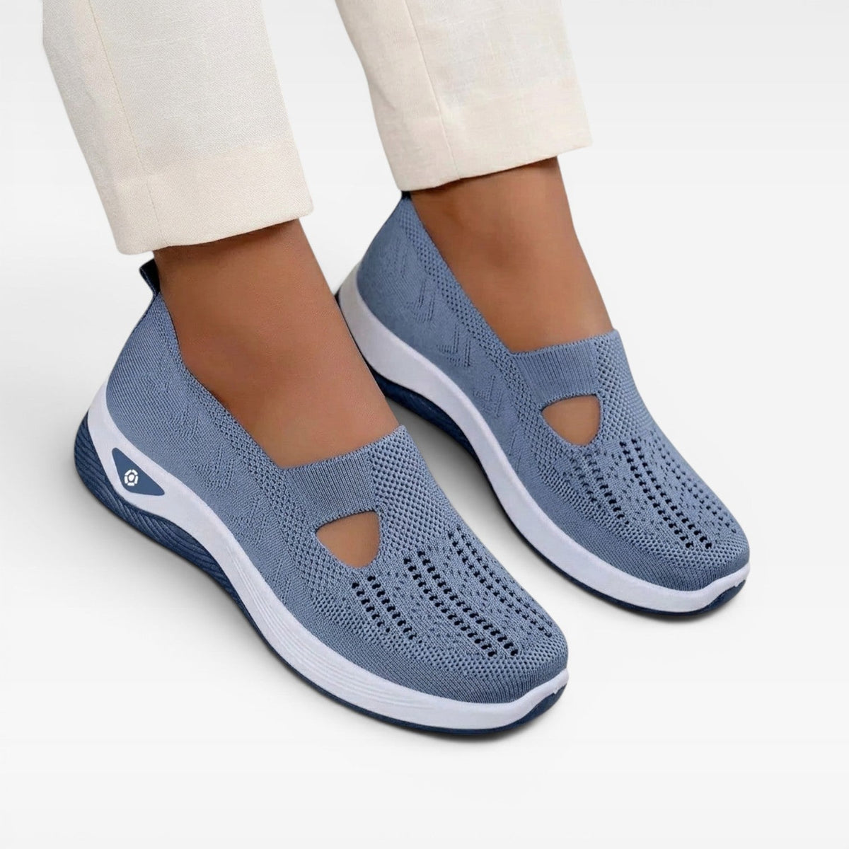 Arch Support Slip On Trainers, Cushioned Knit Shoes