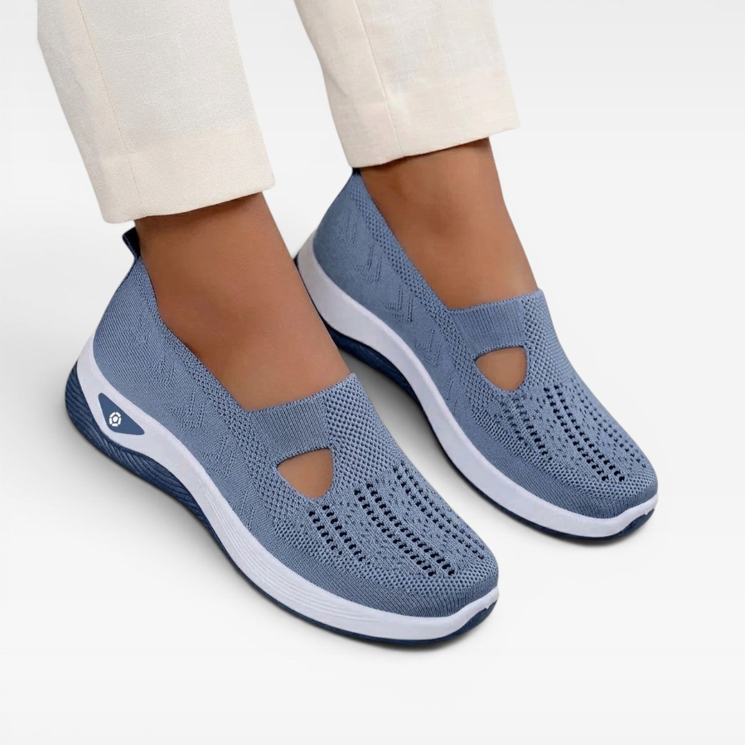 Arch Support Slip On Trainers, Cushioned Knit Shoes