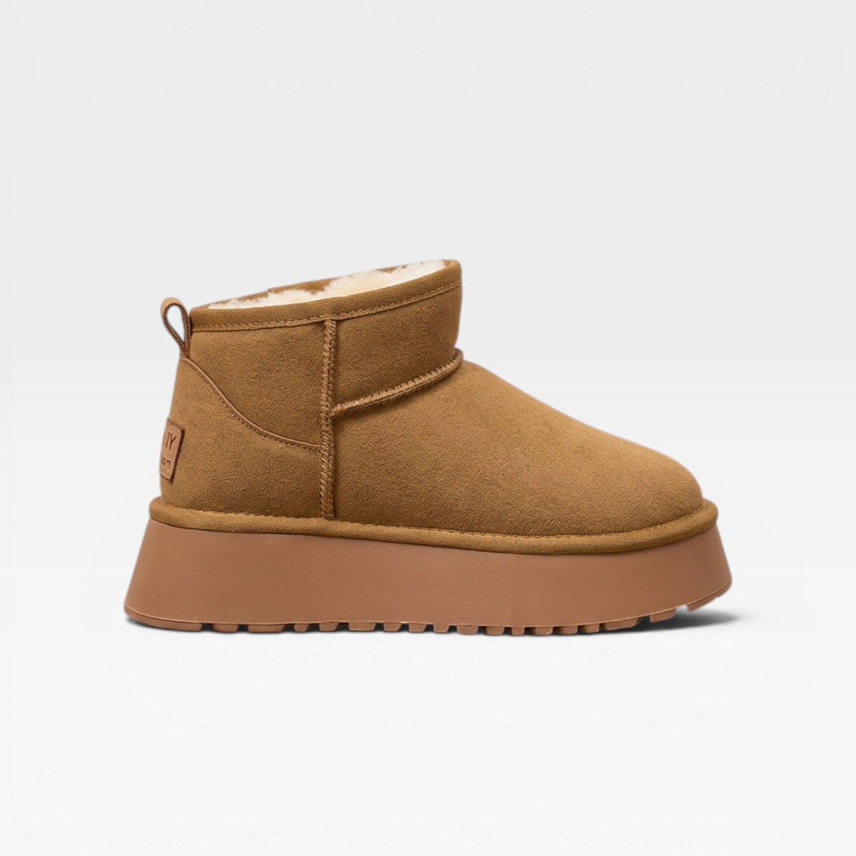 Shearling Platform Ankle Boots, Soft Suede Mini Fit