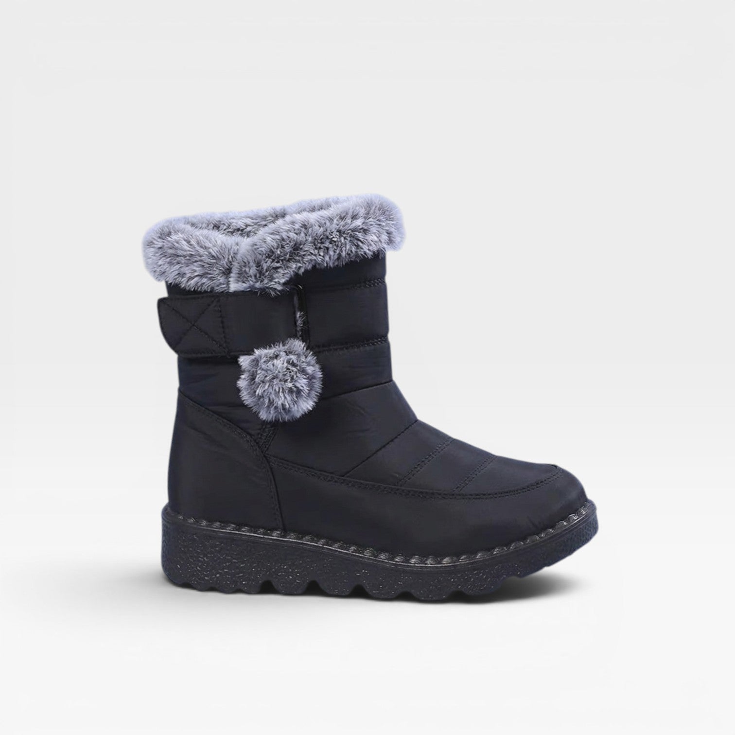 Quilted Snow Boots, Faux Fur Lined Lug Sole Winter Boot