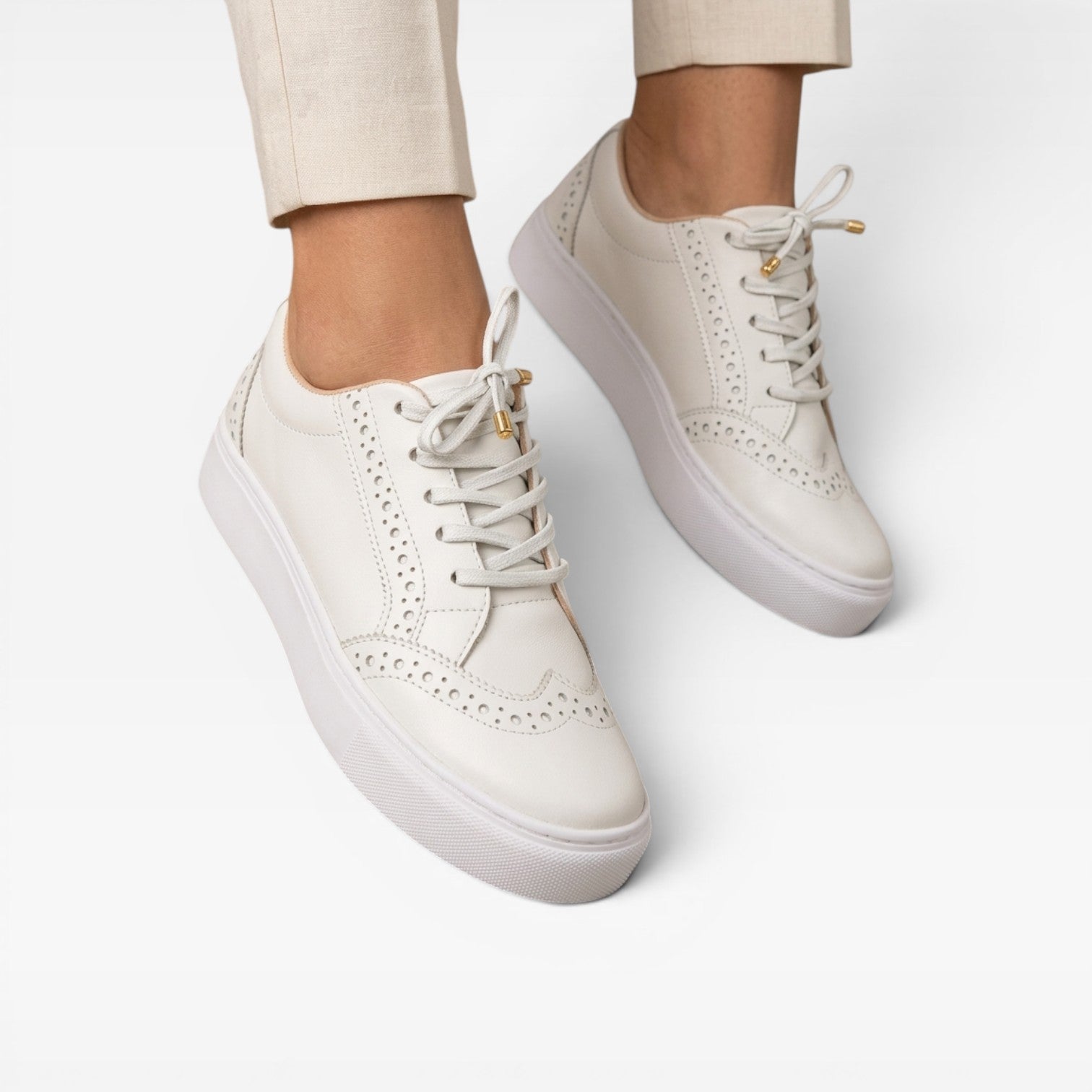 Suede Look Brogue Trainers, Lace Up Platform Shoes