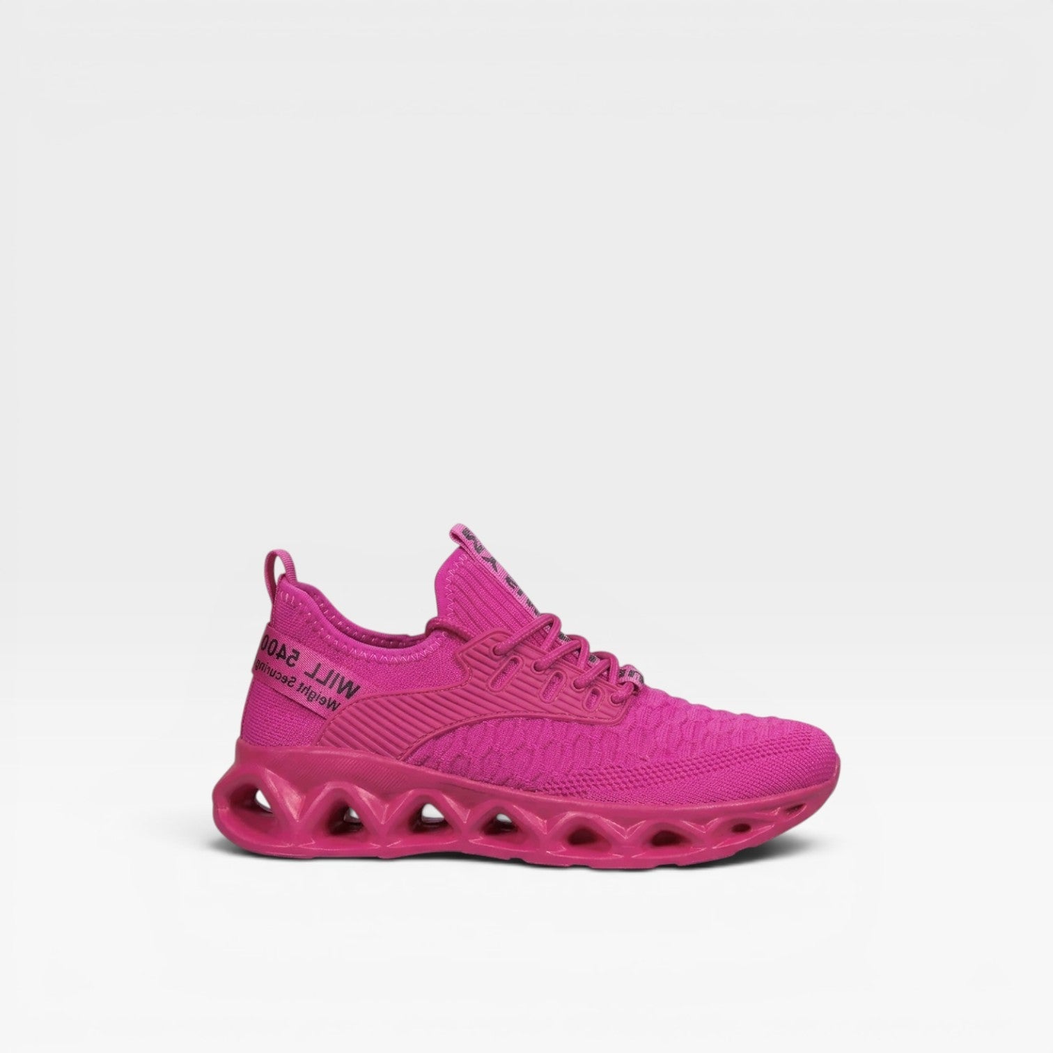 Lace Up Trainers, Cushioned Knit Sneakers for Walking