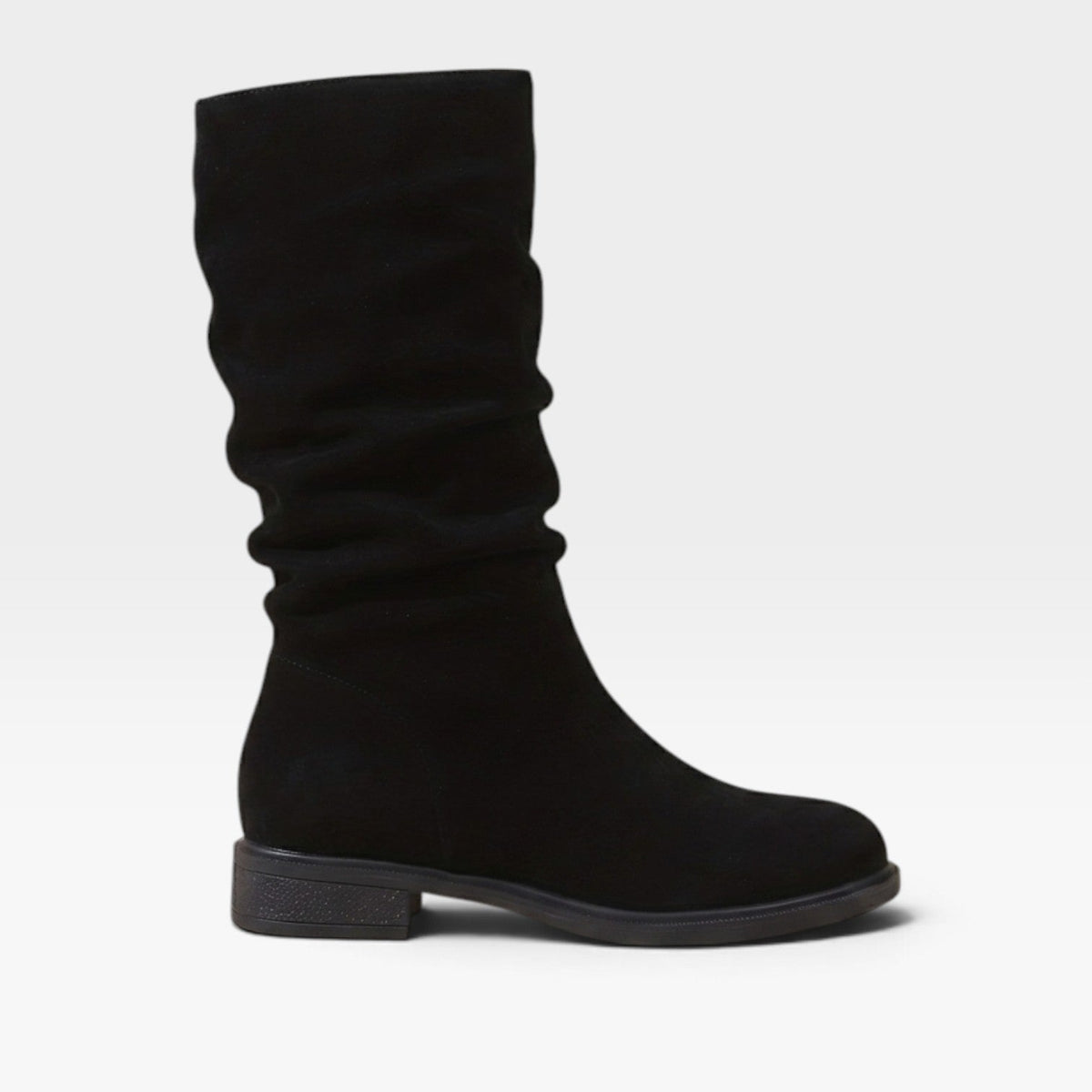 Soft Suede Knee High Boots, Slouchy Pull On Silhouette