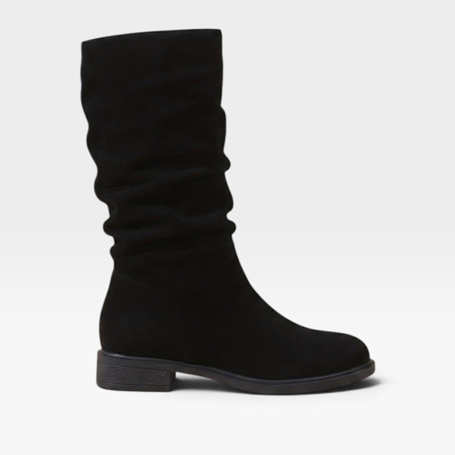 Soft Suede Knee High Boots, Slouchy Pull On Silhouette