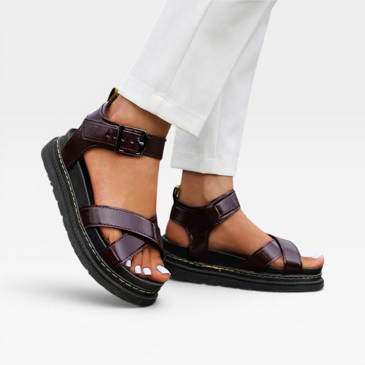Chunky Platform Sandals, Cross Strap Buckle Summer Shoes