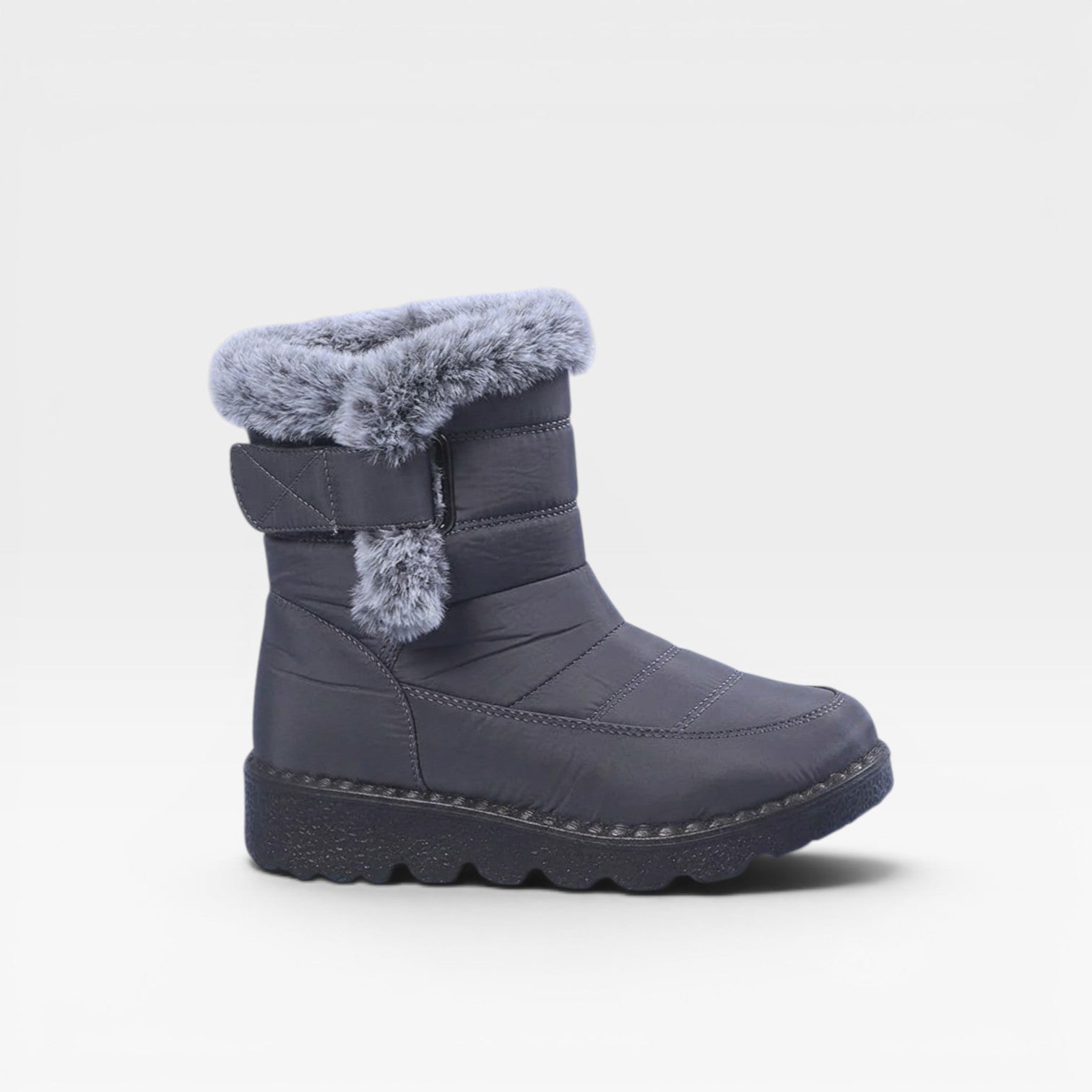Quilted Snow Boots, Faux Fur Lined Lug Sole Winter Boot