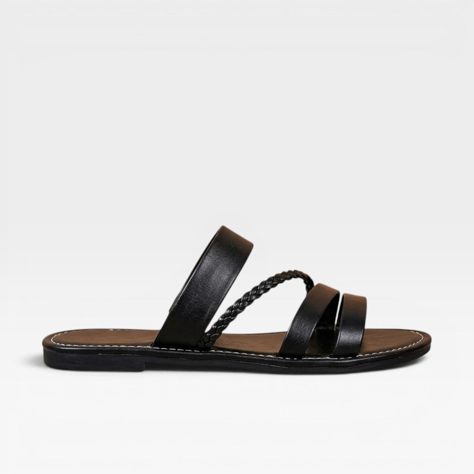 Braided Woven Slide Sandals, Open Toe Flat Summer Shoes