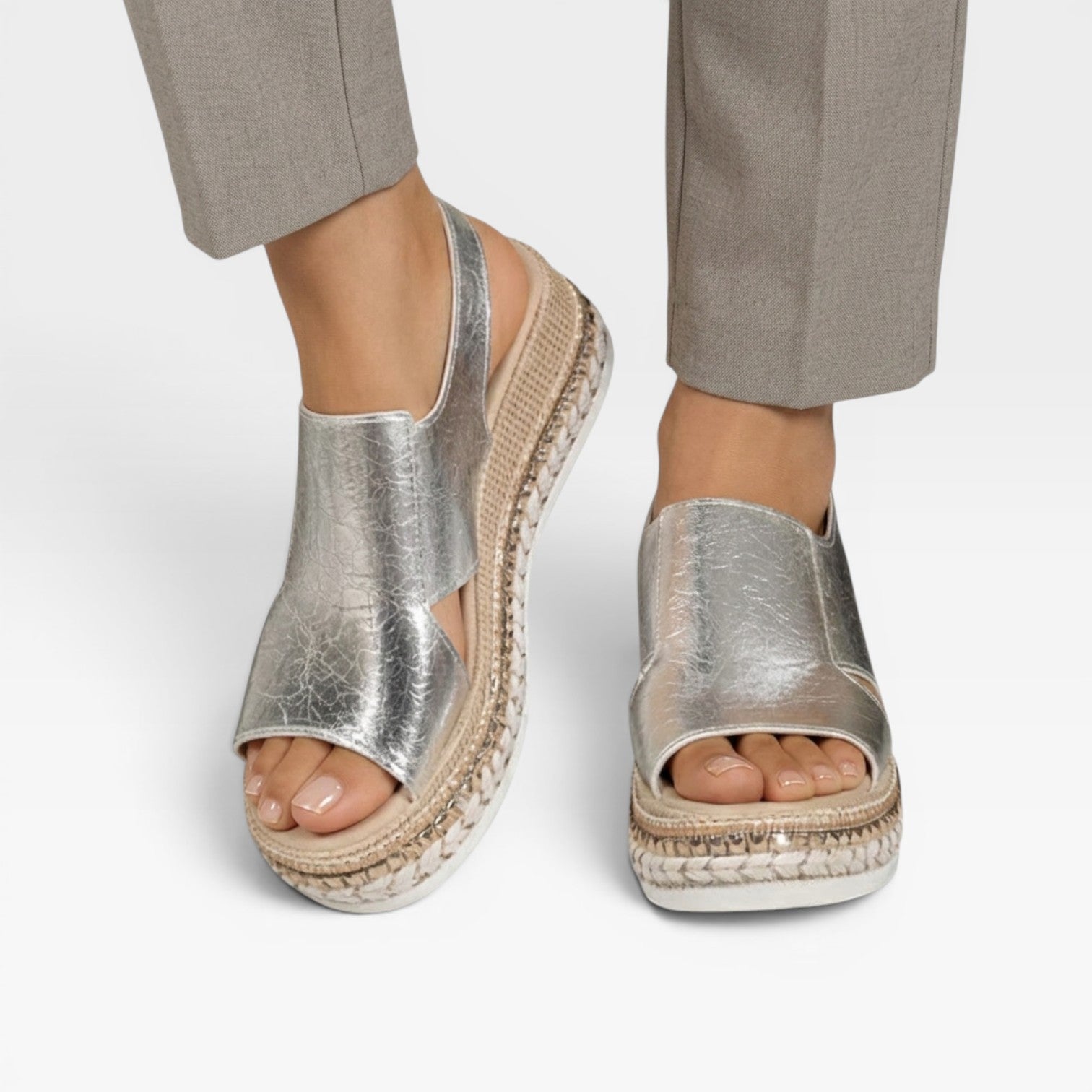Espadrille Wedge Sandals, Slingback Woven Jute Platform