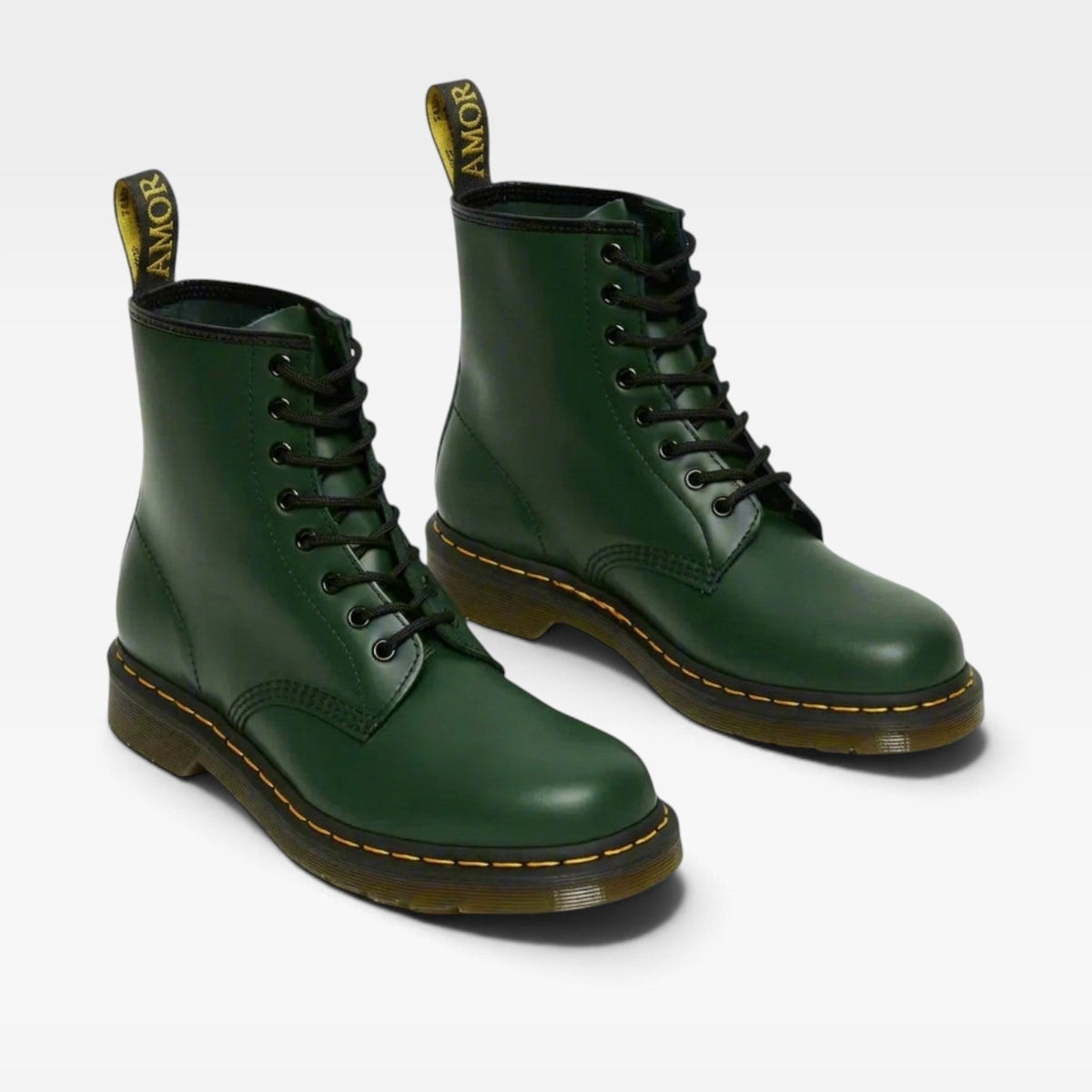 Leather Combat Boots, 8 Eye Lace Up Chunky Round Toe
