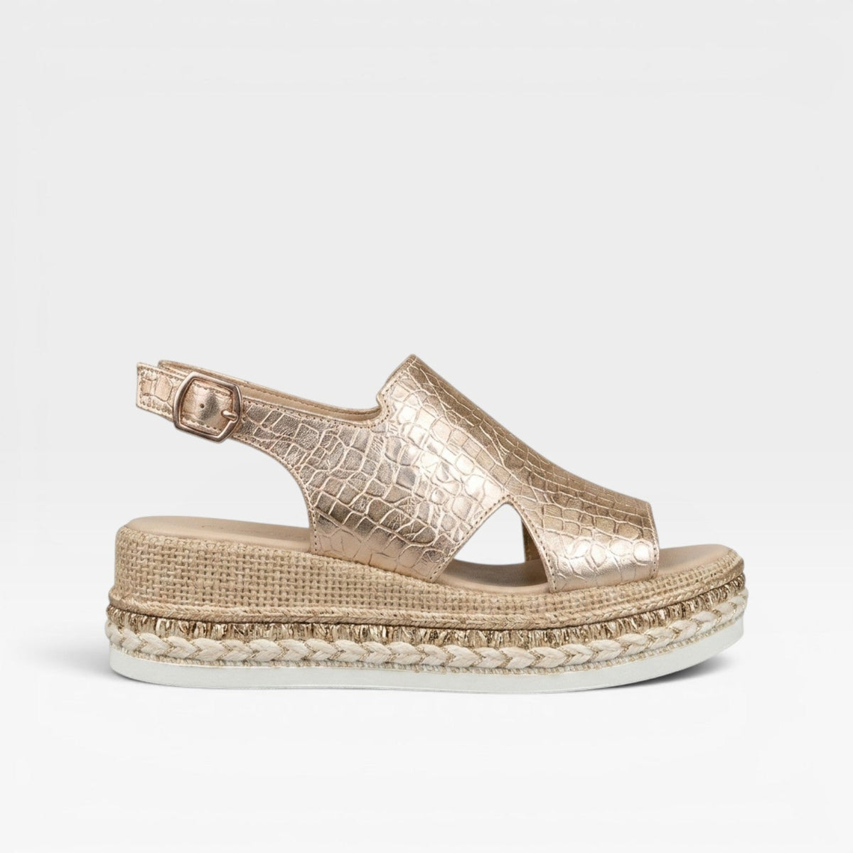 Espadrille Wedge Sandals, Slingback Woven Jute Platform