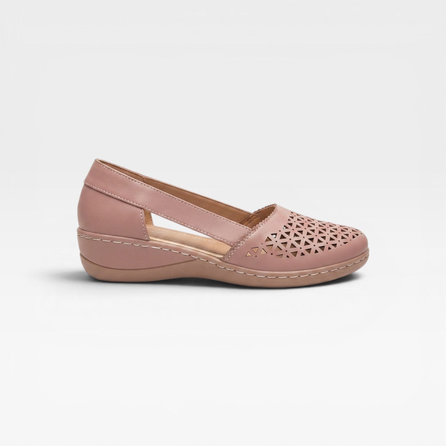 Cutout Wedge Sandals, Closed Toe Elastic Slingback Shoes