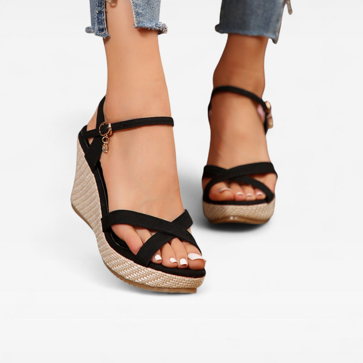 Espadrille Wedge Sandals, Platform Summer Heeled Shoes