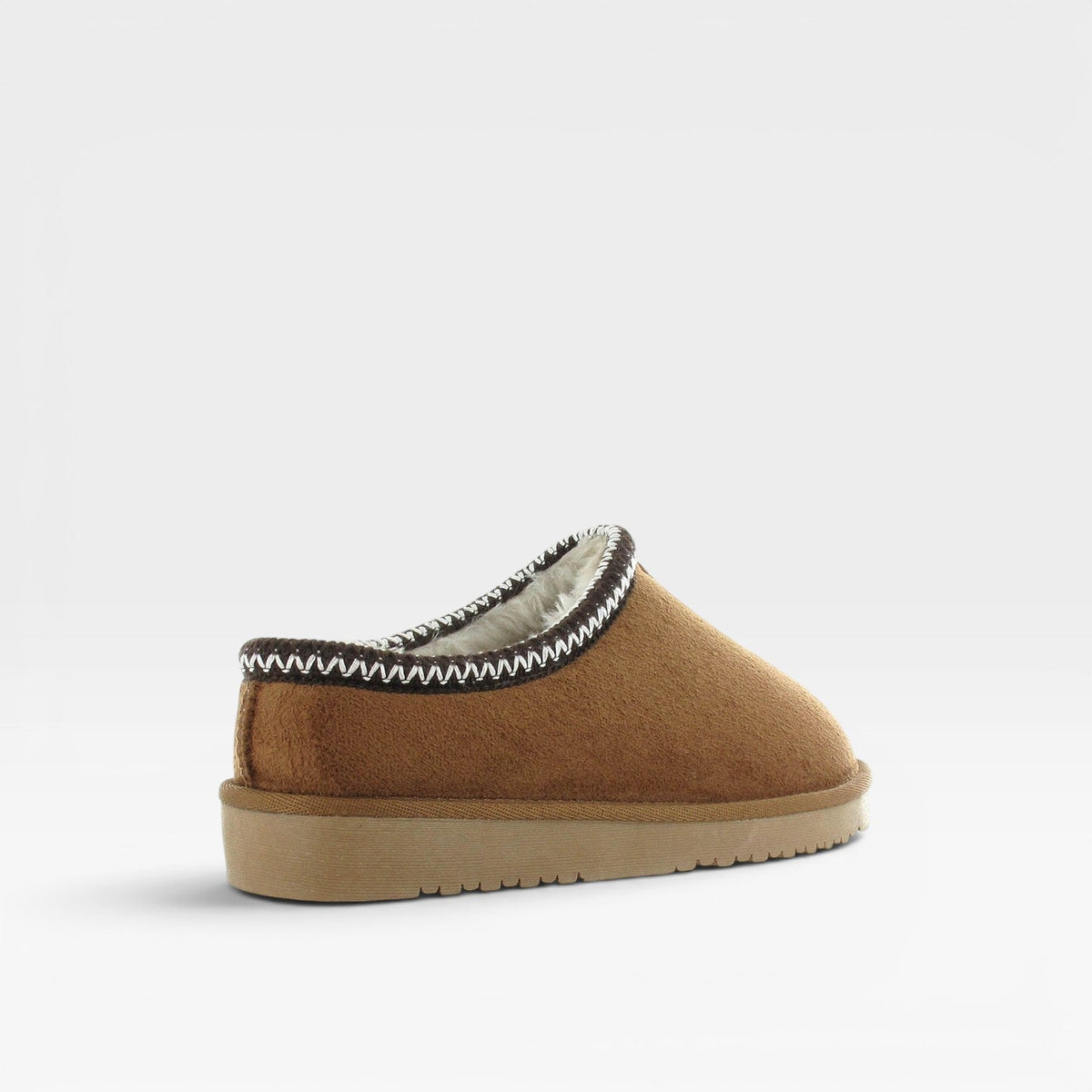 Faux Fur Lined Clogs, Suede Slip On Mules with Grip