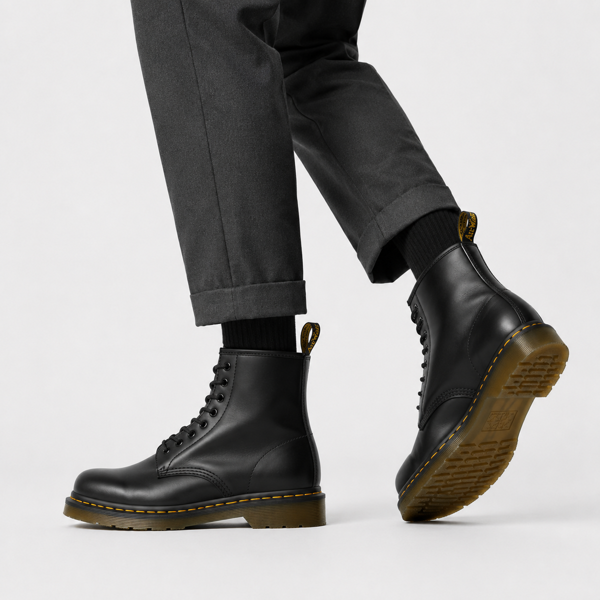 Lace Up Combat Boots, Durable Leather Look Ankle Pair