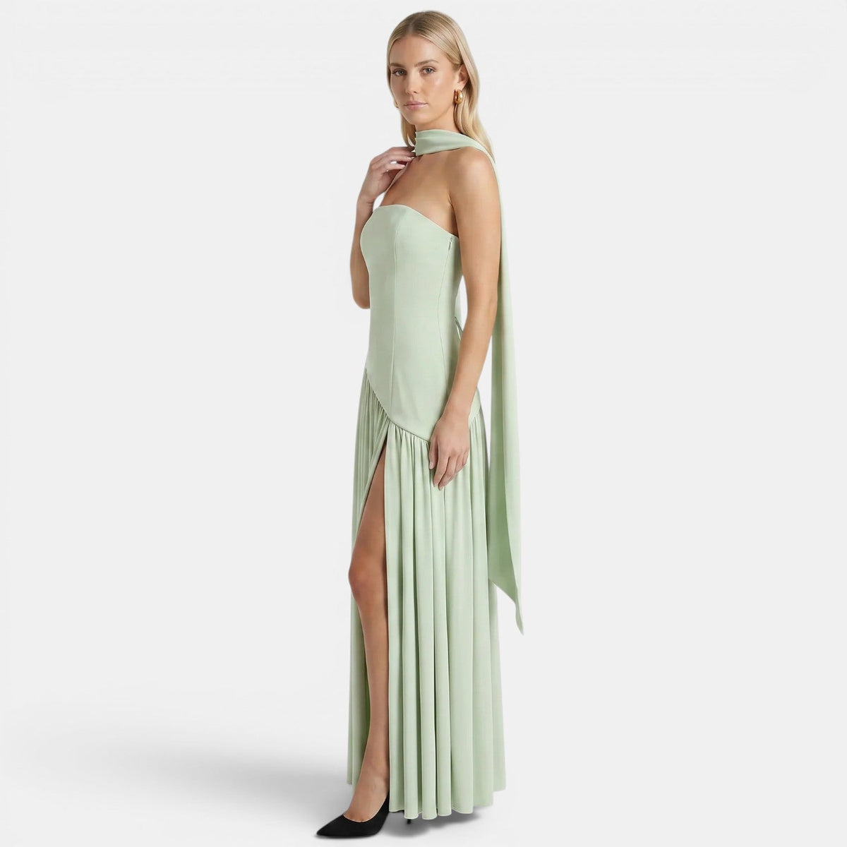 Strapless Maxi Dress, Flowing Lightweight Summer Gown