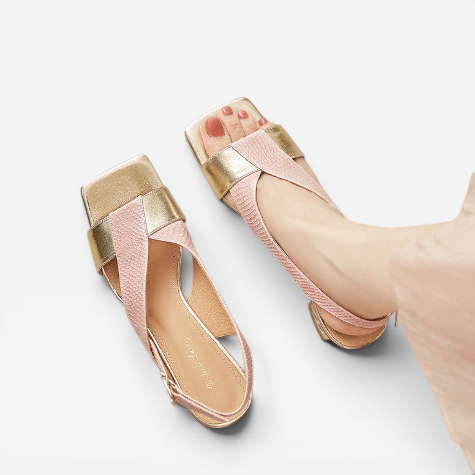 Sculpted Crystal Heel Leather Sandals, Slingback Pumps