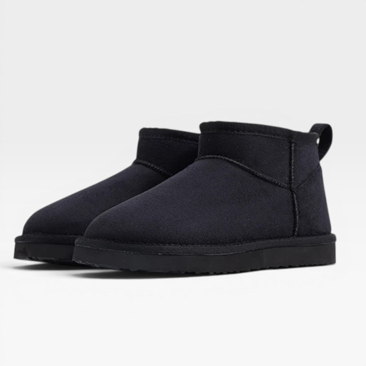 Low Cut Suede Ankle Booties, Sheepskin Lined Boots