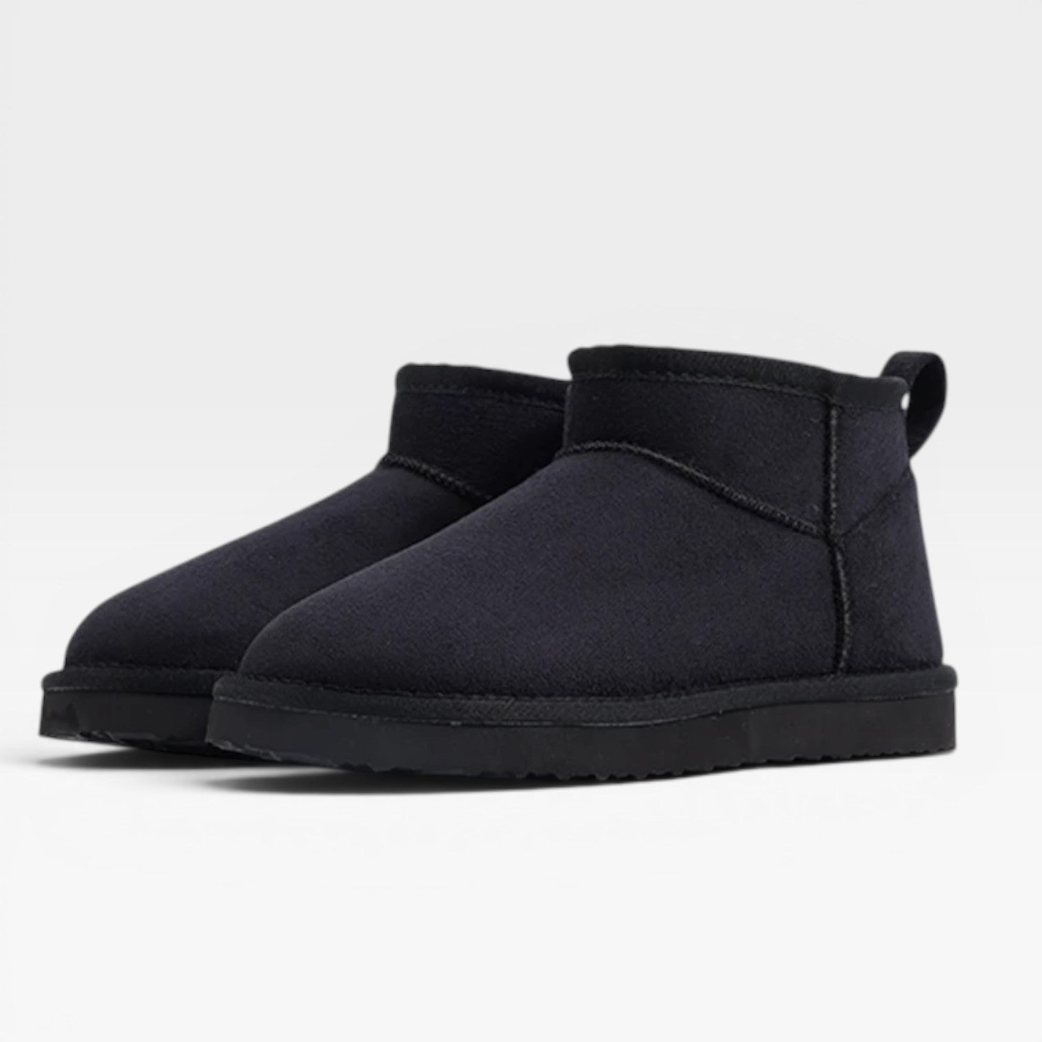 Low Cut Suede Ankle Booties, Sheepskin Lined Boots