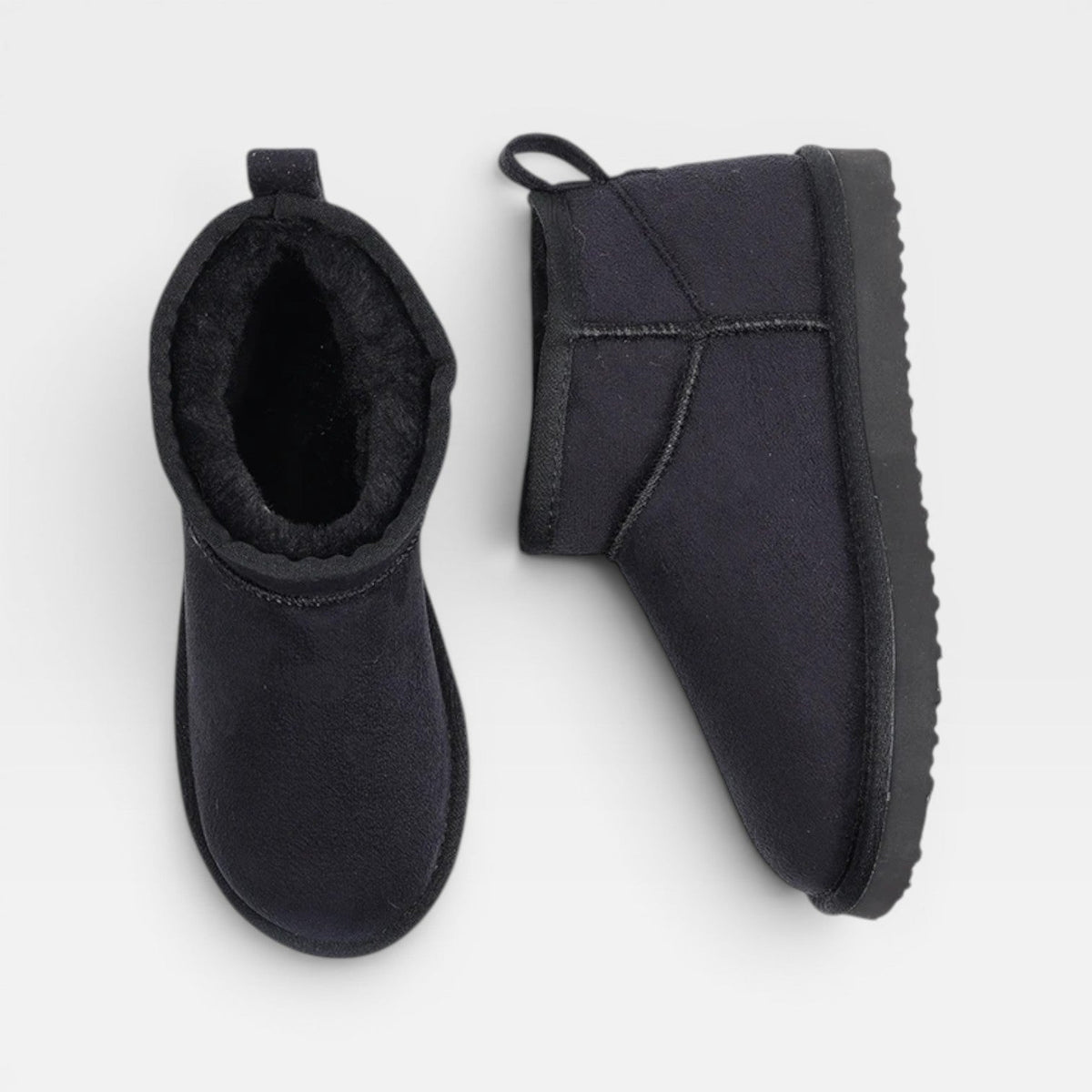Low Cut Suede Ankle Booties, Sheepskin Lined Boots