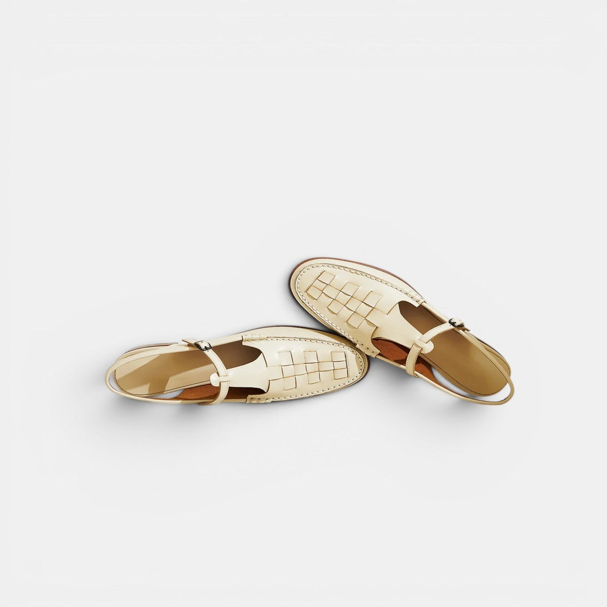 Leather Cross-Strap Sandals, Lightweight Summer Flats
