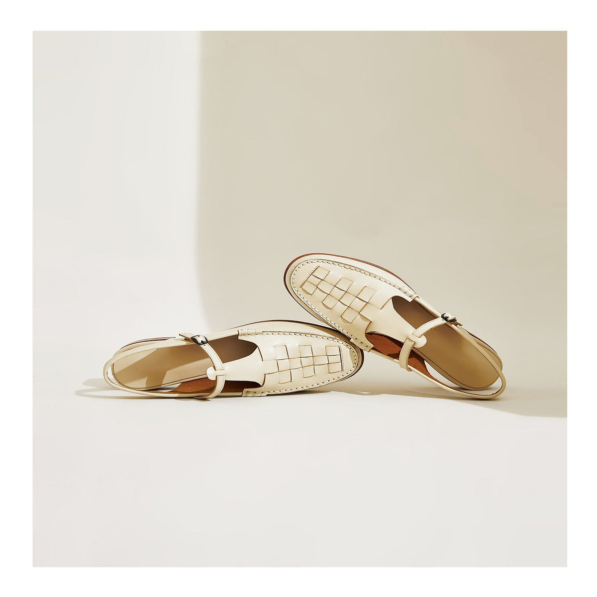 Leather Slingback Sandals, Flat Summer Strap Shoes
