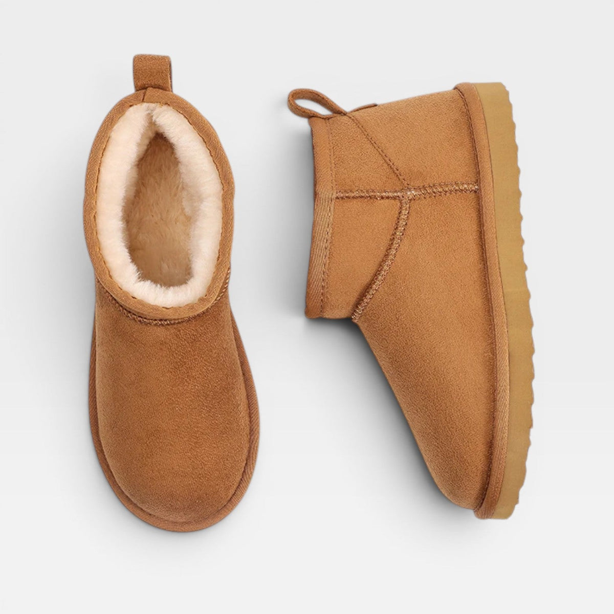 Low Cut Suede Ankle Booties, Sheepskin Lined Boots