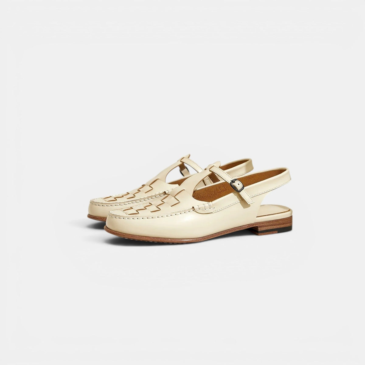 Leather Cross-Strap Sandals, Lightweight Summer Flats