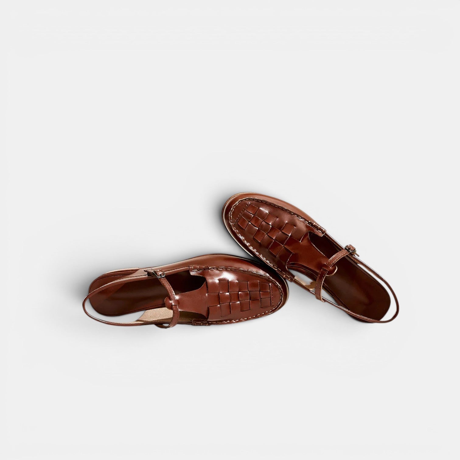 Leather Cross-Strap Sandals, Lightweight Summer Flats