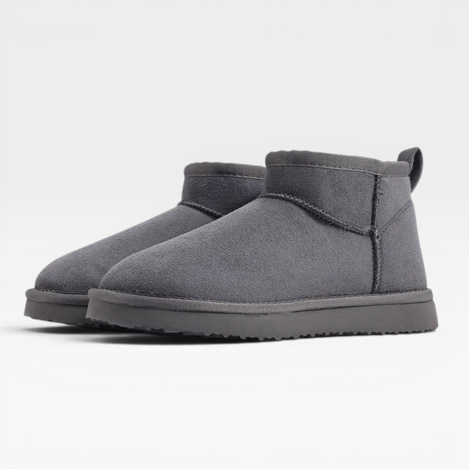 Low Cut Suede Ankle Booties, Sheepskin Lined Boots