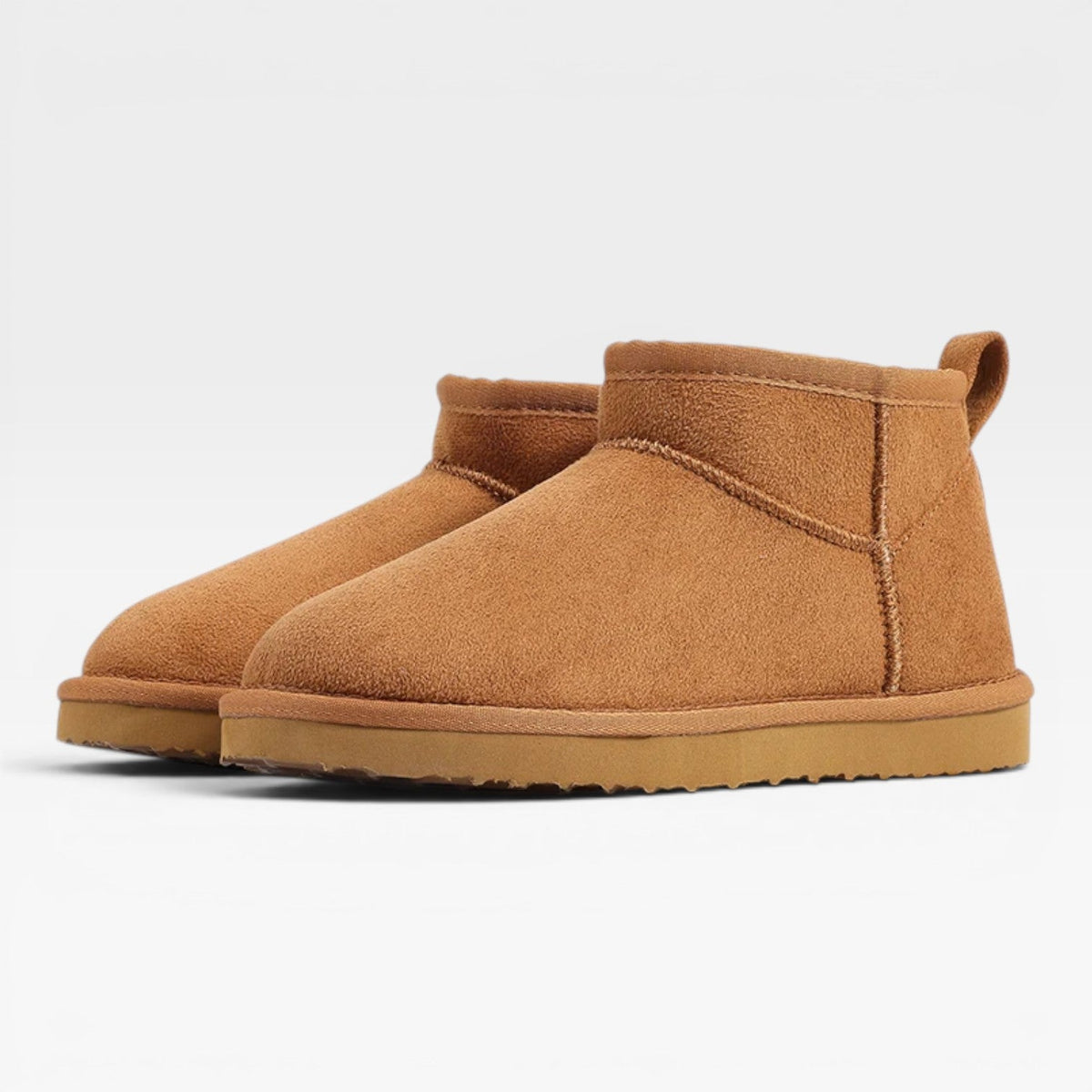 Low Cut Suede Ankle Booties, Sheepskin Lined Boots