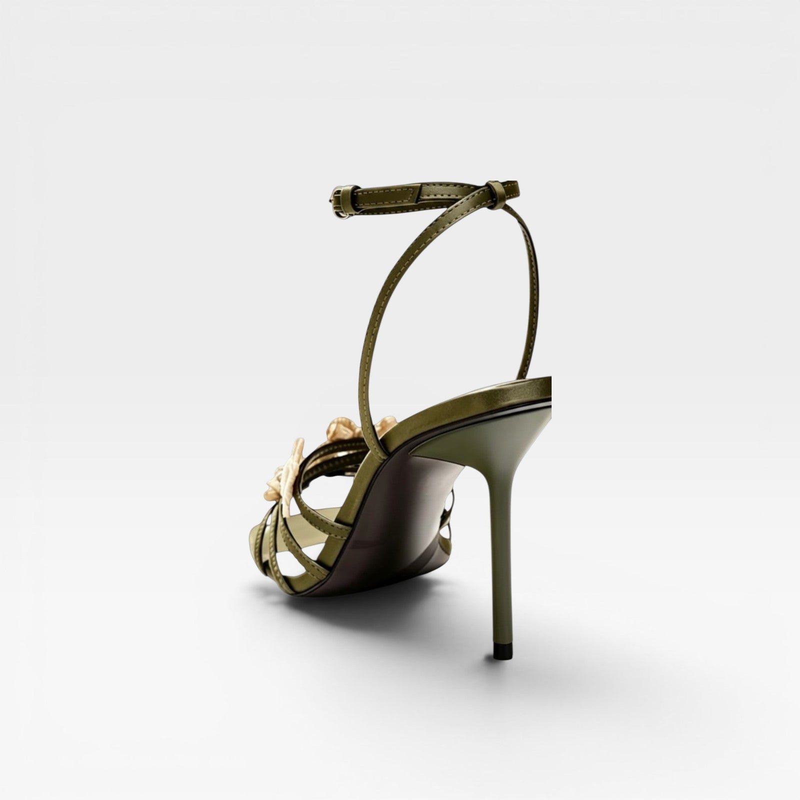 Crystal Butterfly Strappy Sandals, Ankle Buckle Heels