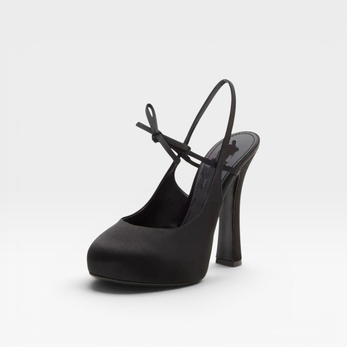 Ballet Slingback Pumps, Bow Detail Stiletto Round Toe