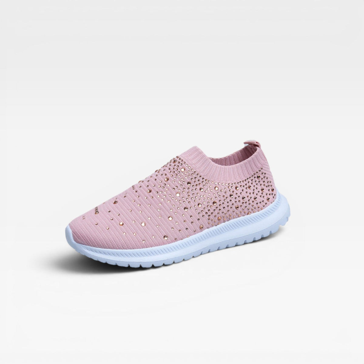Diamante Knit Slip On Trainers, Crystal Sock Fit Shoes