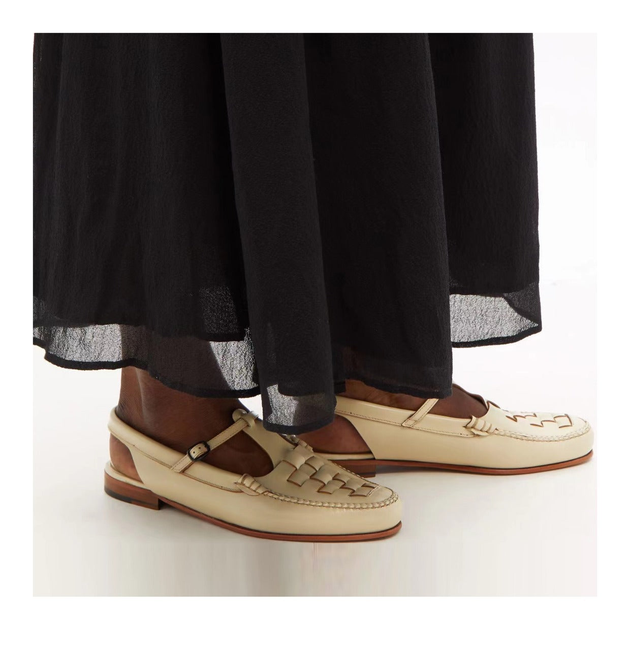 Leather Slingback Sandals, Flat Summer Strap Shoes