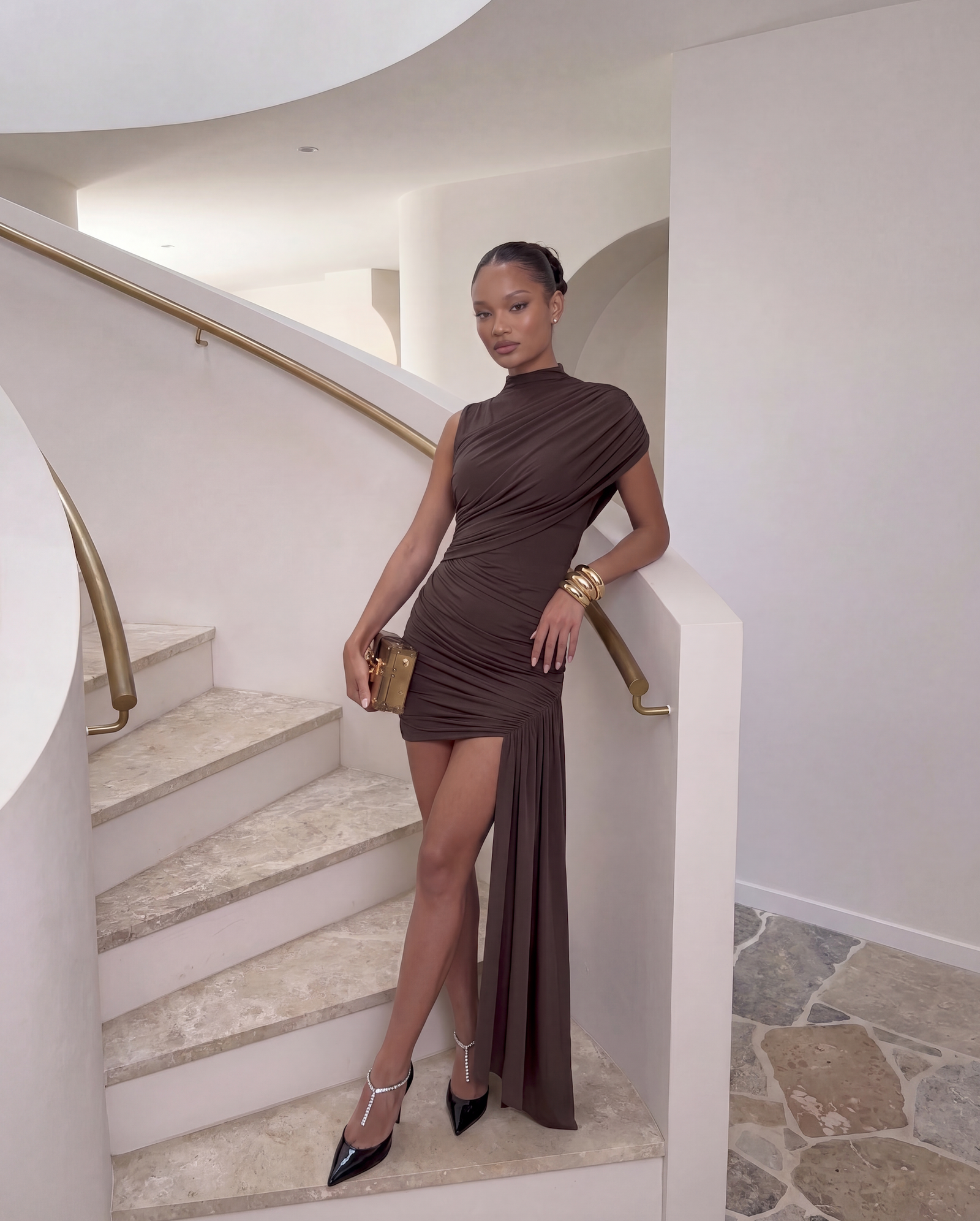 Aurora High-Neck Mini Dress