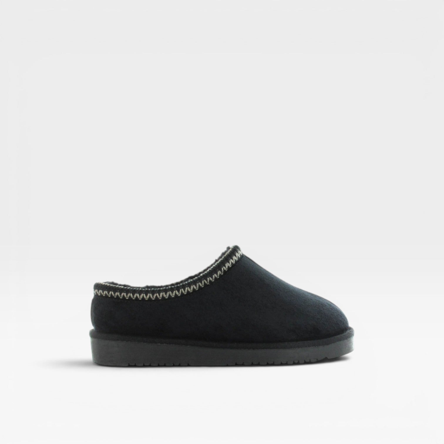 Faux Fur Lined Clogs, Suede Slip On Mules with Grip