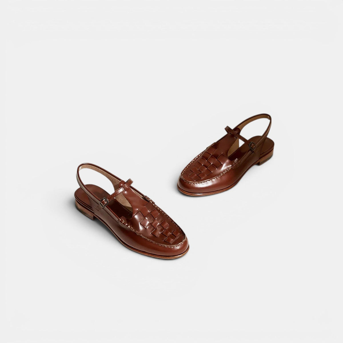 Leather Cross-Strap Sandals, Lightweight Summer Flats