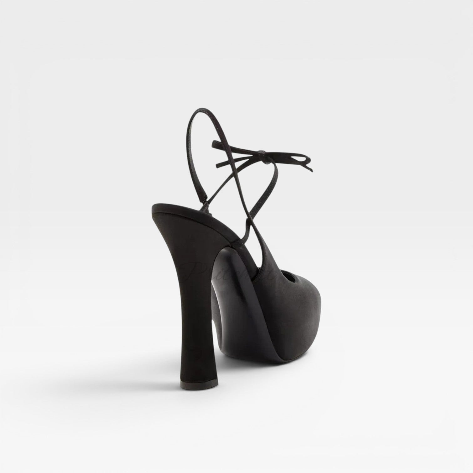 Ballet Slingback Pumps, Bow Detail Stiletto Round Toe