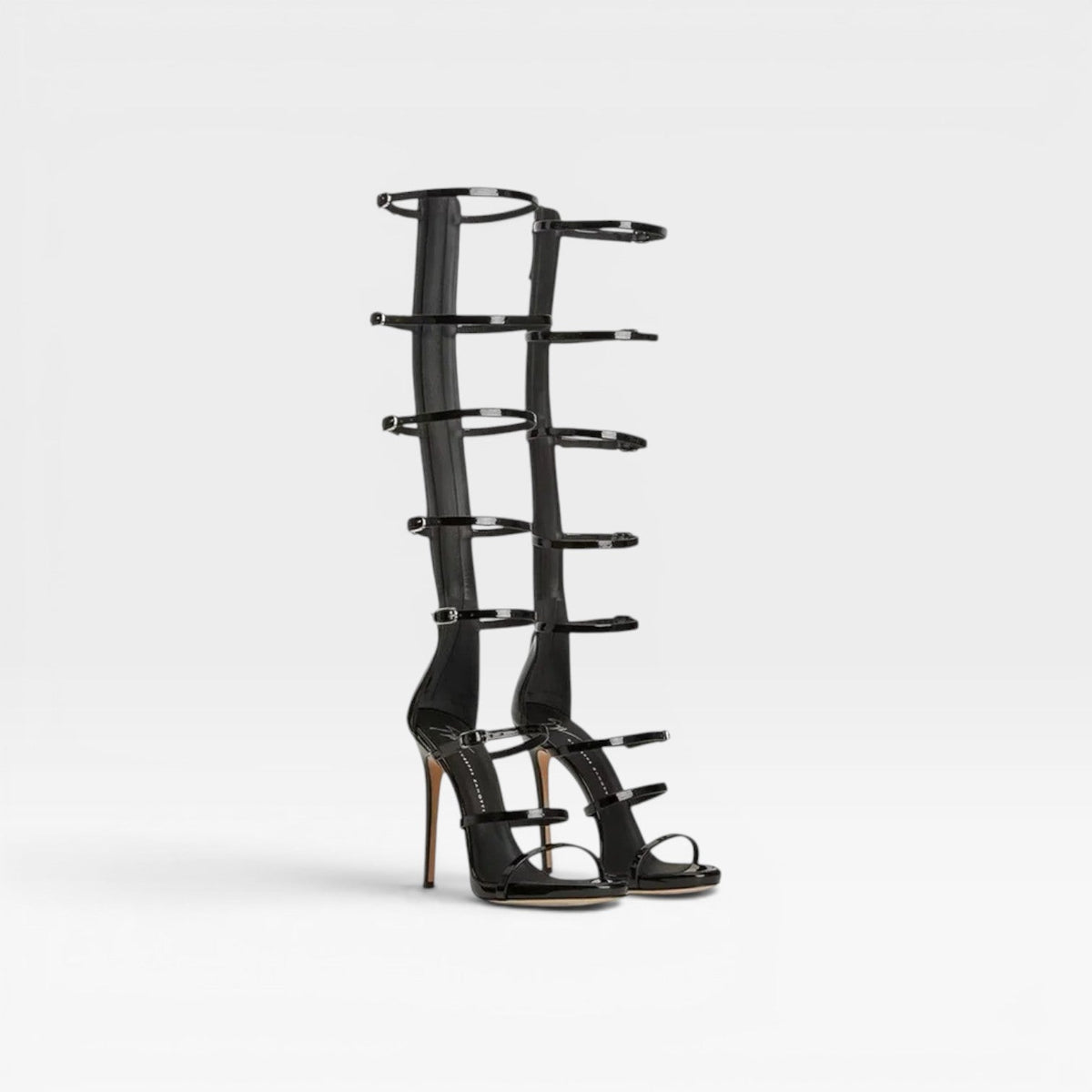 Knee High Gladiator Heels, Buckle Strap Slim Stiletto